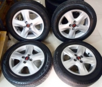 4500/4วง ล้อ 15 นิ้ว 5ก้านหนา Enkei 4รู100 ยาง 195 60 15 มิชลิน3เส้น ปี15 และ 1เส้น ดันลอปปี 11 ใส่โ